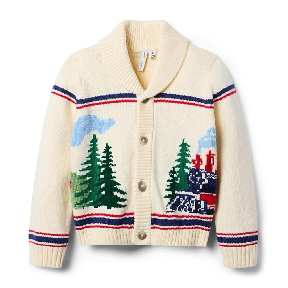 2T Janie & Jack train cardigan Christmas/holiday - Picture 2 of 3